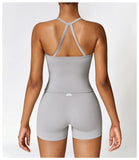 Second Skin Cross Back Top - Pale Grey