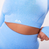 The 'Energy+' Scrunch & Seamless Long Sleeve Top - Sky Blue