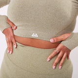 The 'Energy' Scrunch & Seamless Long Sleeve Top - Olive