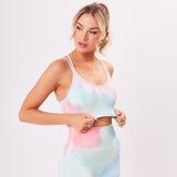The 'Tie Dye Scrunch' Sports Bra - Cotton Candy