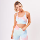 The 'Tie Dye Scrunch' Sports Bra - Cotton Candy