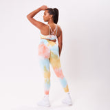 The 'Tie Dye Scrunch' Sports Bra - Sorbet