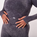 The 'Energy’ Scrunch & Seamless Long Sleeve Top - Washed Onyx