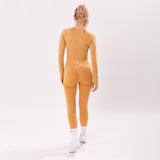 The 'Energy' Scrunch & Seamless Long Sleeve Top - Mustard