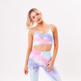 The 'Tie Dye Scrunch' Sports Bra - Bubble Gum