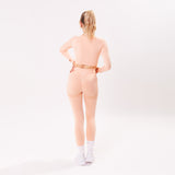 The 'Energy+' Scrunch & Seamless Long Sleeve Top - Peach