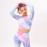 The 'Tie Dye Scrunch' Long Sleeve - Bubble Gum