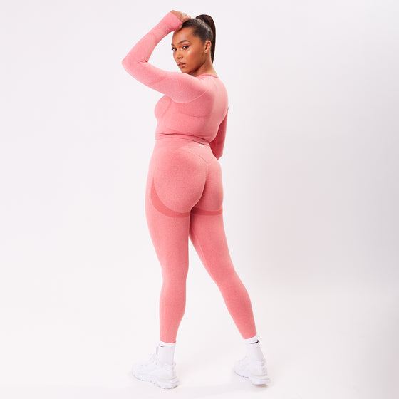 The 'Energy' Scrunch & Seamless Long Sleeve Top - Rose