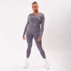 The 'Energy' Scrunch & Seamless Long Sleeve Top - Charcoal