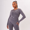 The 'Energy' Scrunch & Seamless Long Sleeve Top - Charcoal