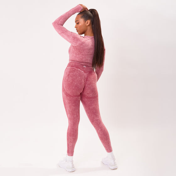 The 'Energy’ Seamless Scrunch Leggings - Washed Berry