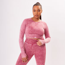  The 'Energy’ Scrunch & Seamless Long Sleeve Top - Washed Berry